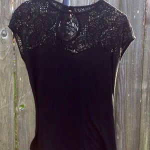 Xl black top from Rock Steady with skull lace